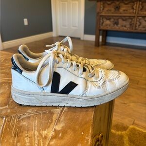 Veja White Sneakers with Black Accents